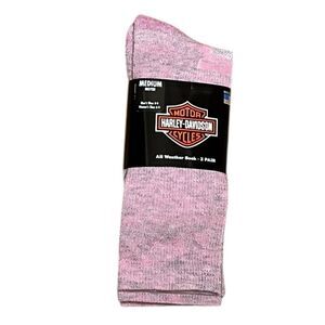 Harley-Davidson Heathered Pink All Weather Socks, 2 Pairs, Size M, NWT
